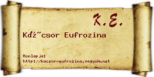 Kácsor Eufrozina névjegykártya